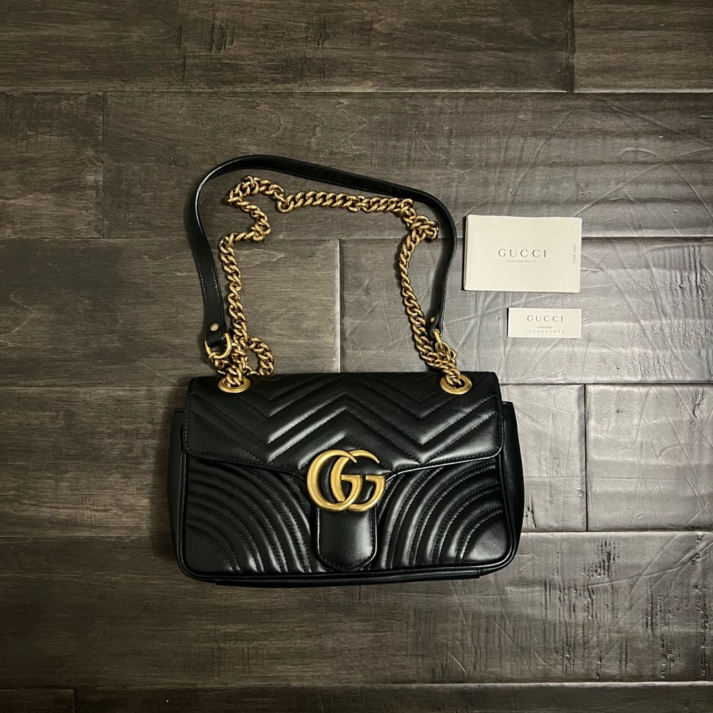 Gucci Marmont Black Quilted Leather Shoulder Bag